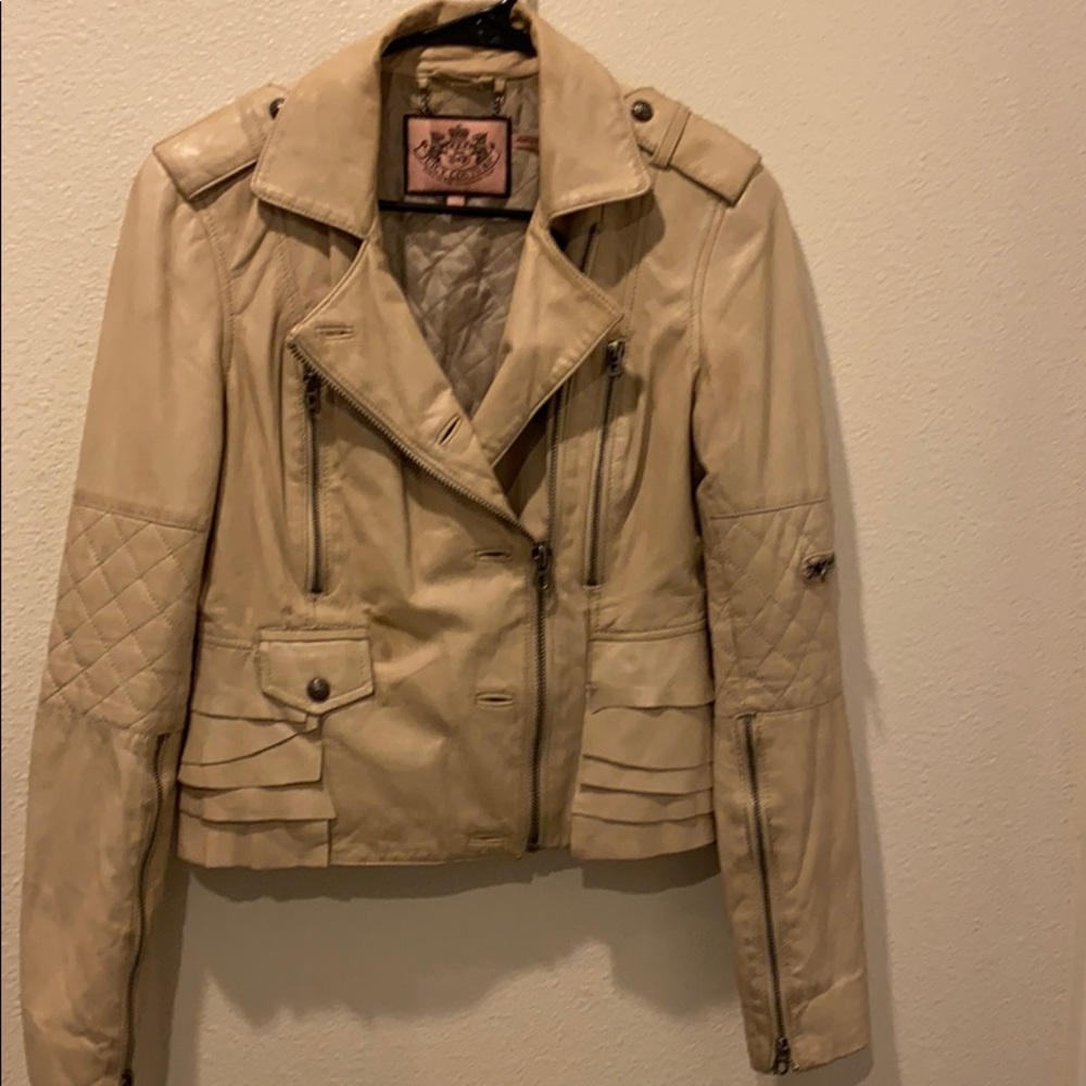 Juicy couture moto leather jacket size small